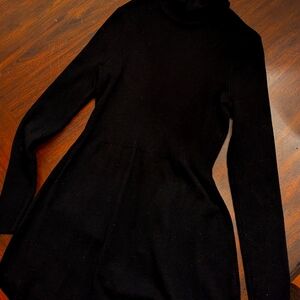 Black ribbed sweater dress